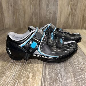 Bontrager Biking Cycling Sneaker Shoes Women’s US Size 6 Leather Black Gray Blue